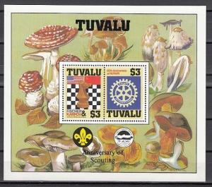 Tuvalu, Scott cat. 352 A. Chess & Rotary s/sheet with Scout Logo. ^