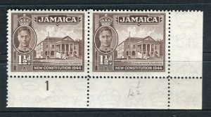 JAMAICA; 1944 early GVI Pictorial issue MINT MNH CORNER Pair,