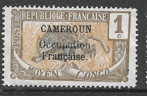 Cameroun 130: 1c Leopard (Panthera pardus) Overprint, unused, NG, F-VF