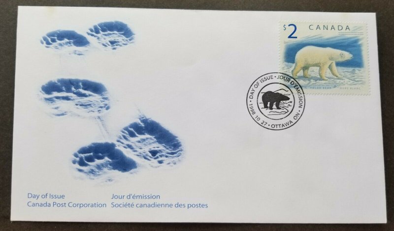 *FREE SHIP Canada Polar Bear 1998 Wildlife (FDC) *see scan