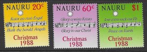 NAURU SG370/2 1988 CHRISTMAS  MNH