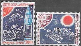 Mali 1976 Set of 2 Airmail Space. Futuristic space achievements.