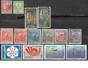 COLLECTION LOT OF 14 ANDORRA SPANISH CLEARANCE