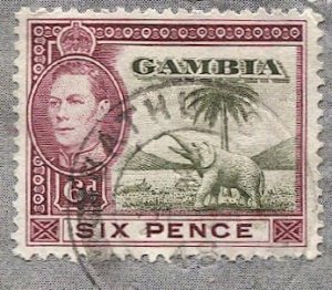 GAMBIA 1948 6d KGVI Elephant/Palm Tree on Formula Air Letter BATHURST to USA