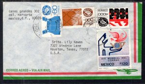 Mexico to Houston,TX 1987 Airmail Cover