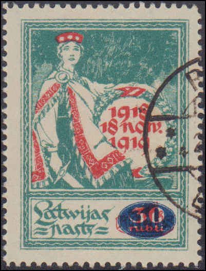Latvia #83-85, Complete Set(3), 1920, Used