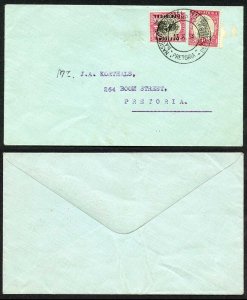 South Africa 1934 1d and 1d Official on cover Pretoria Nat Stamp Exhib postmark