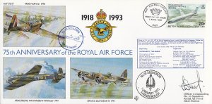 RAF 75th ann. FDC BIOT Sc 140d 20c Vickers VC10 No. 10 Squadron