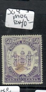 NORTH BORNEO  50C   ARMS SG 4  STAIN    MOG      P0809H