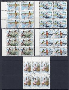 TOGO Sc# 876 - 877 C224 - C226 USED FVF Set of 5 x 6Block Lagoon Fishing 1974