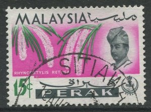 STAMP STATION PERTH Perak #144 Sultan Idris Shah  Flowers Used 1965