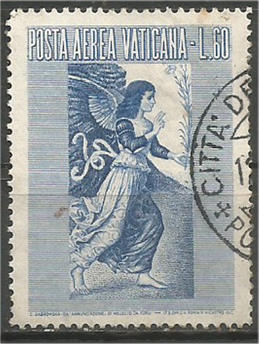 VATICAN CITY, 1956, used 60 l, Archangel Gabriel Scott C30