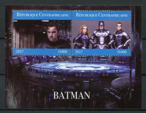 Central African Rep 2017 CTO Batman 2v M/S II Superheroes Stamps