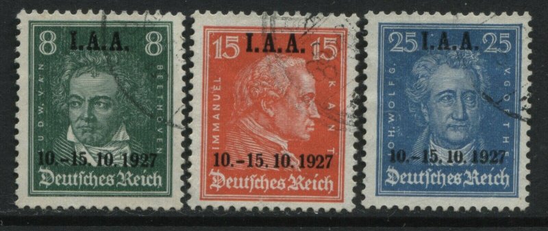 Germany 1927 definitives overprinted IAA used set