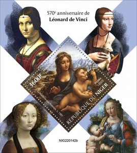 Niger - 2022 Italian Artist Leonardo da Vinci - Stamp Souvenir Sheet NIG220142b