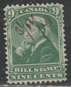 Canada   VanDam FB46    (O)  1868    Taxe  Bill stamp   Le $0.09