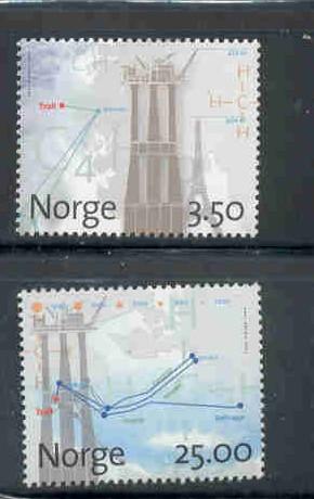 Norway Sc 1124-5 1996 Troll Gasfield stamp set