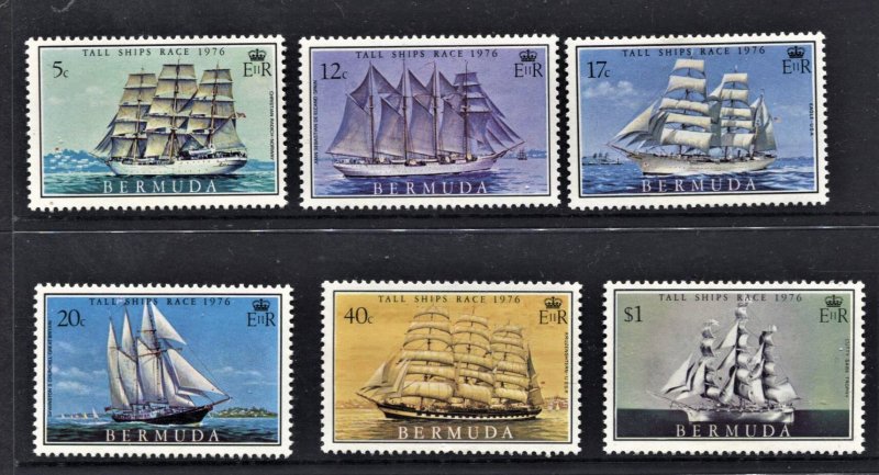 STAMP STATION PERTH - Bermuda #337-342 QEII Sailing Ships MH CV$8.10