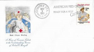 1981 FDC, #1910, 18c American Red Cross, House of Farnam