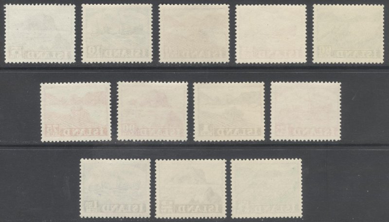 Iceland 1950 5a-5k Pictorial Scott 257-268 MNH Cat $141