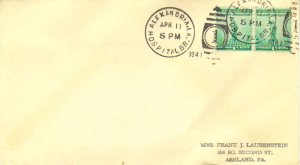 United States Louisiana Hospital Br. Alexandria 1941 numeral duplex  DPO  Phi...