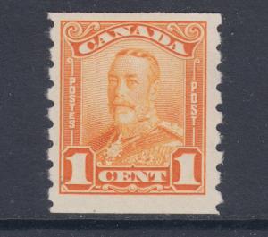 Canada Sc 160 MLH. 1929 1c orange KGV coil, perf 8 coil, VLH, F-VF