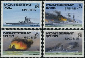 Montserrat #731-734 WWII Battle Military Ships Specimen Postage 1990 Mint NH