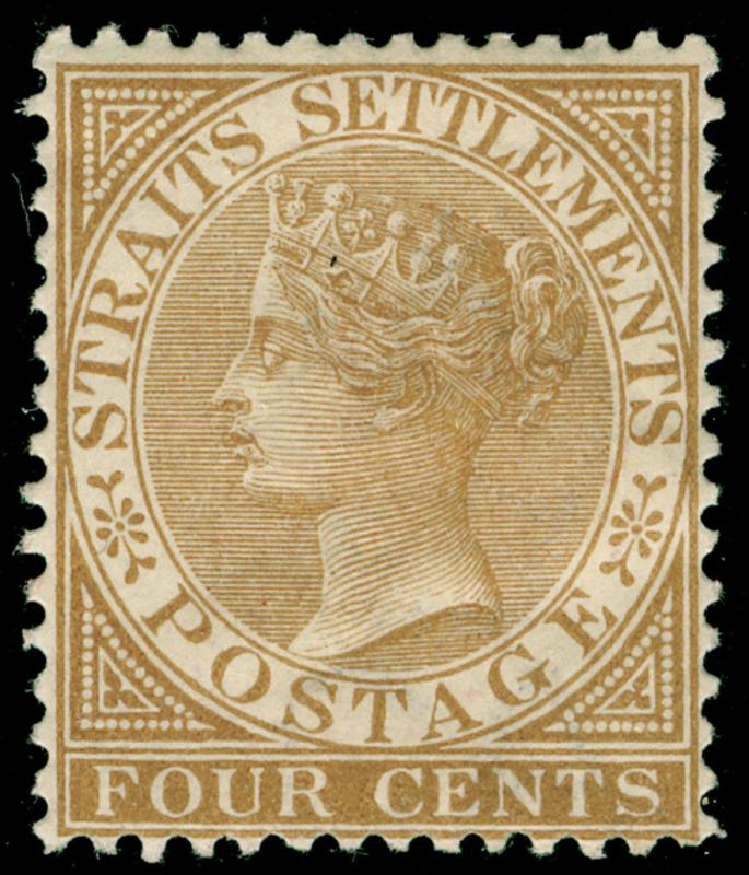 MALAYSIA - Staits Settlements SG64, 4c pale brown, M MINT. Cat £55. WMK CA.