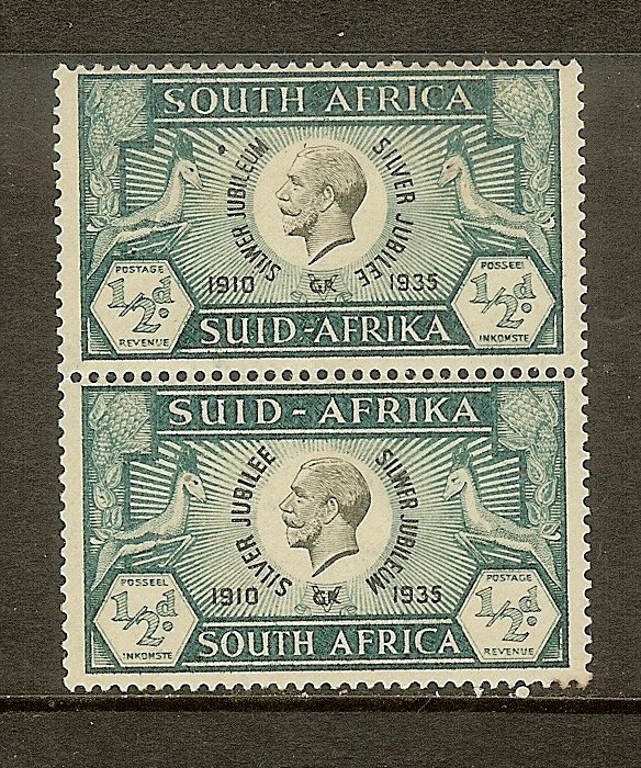 South Africa, Scott #68, 1/2p King George V, Pair, MH