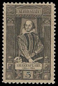 PCBstamps   US #1250 5c William Shakespeare, MNH, (6)