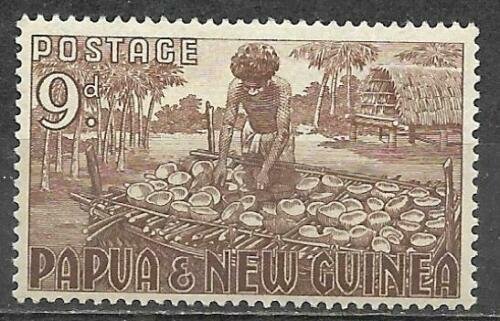 Papua New Guinea 1952 Stamp Scott #130 Copra Making 9d Mint