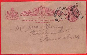 aa3706 - AUSTRALIA  Queensland - Postal History - STATIONERY CARD from BUNDABERG