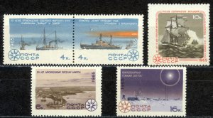 Russia Sc# 3106-3110 MNH (a) 1965 Scientific Conquests Arctic & Antarctic