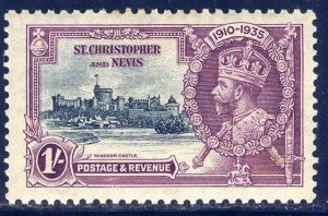 St. Christopher & Nevis 1935 KGV Windsor Castle 1 Sh MH