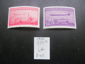 LIECHTENSTEIN 1936 MNH/LH  SC C15-16 SET  XF  $70+ (154)