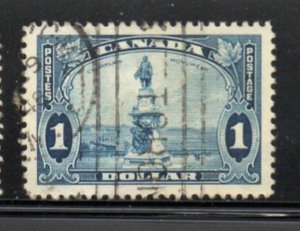 Canada Sc 227 1935 $1 Champkain Monument stamp used