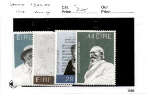 Ireland, Postage Stamp, #521-524 Mint NH, 1982 Writers (AB)