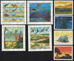 St. Vincent Dinosaurs Prehistoric Animals 4 Sheetlets+4 MSs COMPLETE 1994