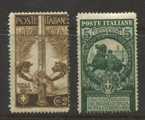 Italy - Scott 119-120 - General Issue -1911 -MH - Single 2c & 5c Stamps