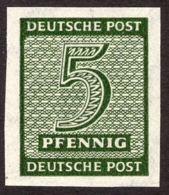 1945, Germany, West Saxony, 5pf, MNH, Sc 14N3a