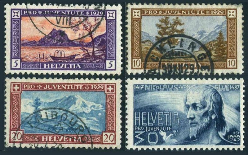 Switzerland B49-B52,used/MLH.Mi 235-238. 1929.Views.St Nikolaus van der Flue.