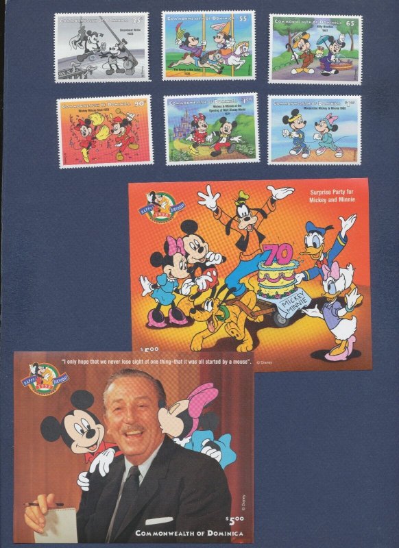 DOMINICA - Scott 2060A-G & 2061-2 - VFMNH - DISNEY - Mickey Minnie Mouse  - 1998 