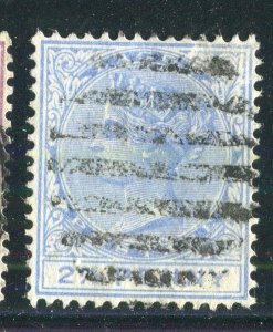 LAGOS; 1887 early classic QV issue used hinged Shade of 2.5d. value