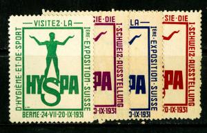 Swiss Stamps Labels XF OG NH Set Of 4 1931 Labels