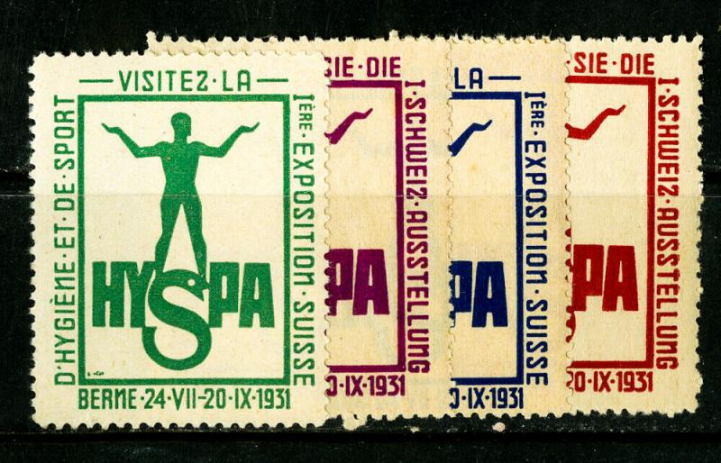 Swiss Stamps Labels XF OG NH Set Of 4 1931 Labels