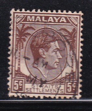 Straits Settlements 1937 Sc 241a KGVI 5c D2 Used