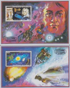 Djibouti MNH Sc 610-11  S/S Mi Bk 120-21 Value  32 Euro  Halley Comet