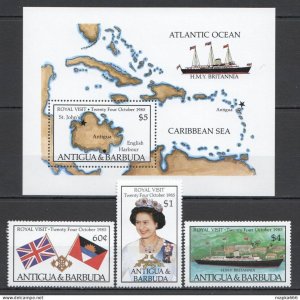 Ss0766 Antigua & Barbuda Ships Queen Elizabeth Ii #895-7 Michel 12 Eu Bl+Set Mnh