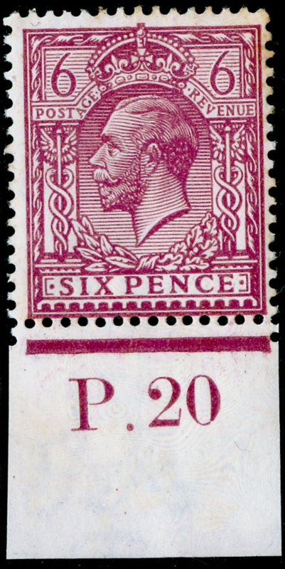 SG385 SPEC N26(6), 6d purple, NH MINT. Cat £30+. CONTROL P.20.