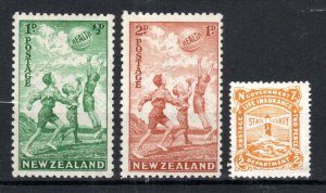 New Zealand 1940 Health Stamps set (MH) and 1920 2d Life Ins (MNH) SG 626-27 L29